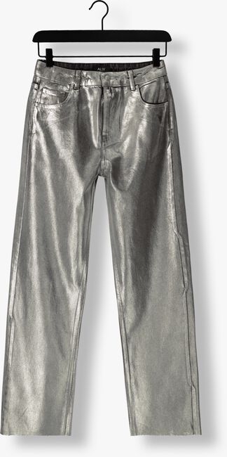 Zilveren ALIX THE LABEL Skinny jeans LADIES WOVEN SILVER DENIM PANTS - large