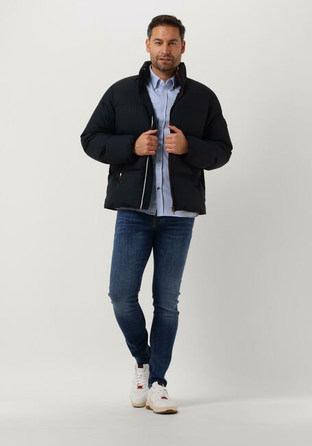 Blauwe TOMMY HILFIGER Klassiek overhemd 1985 KNIT SOLID SF SHIRT - large