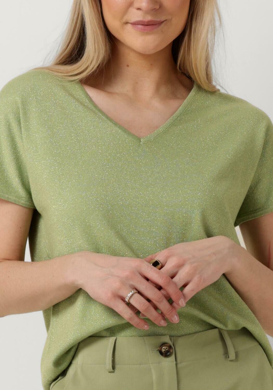 YDENCE Dames Tops & T-shirts Knitted Top Sammy Groen