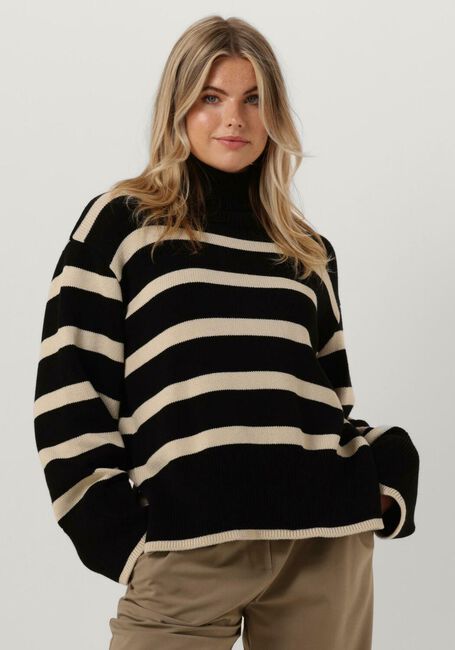 Zwarte MODSTRÖM Trui CORBINMD STRIPE T-NECK - large