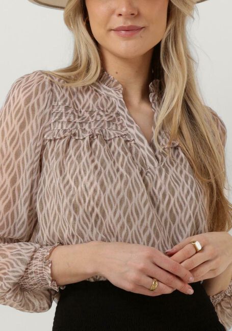 Beige NEO NOIR Blouses RHIA GRAPHIC FIRE BLOUSE - large