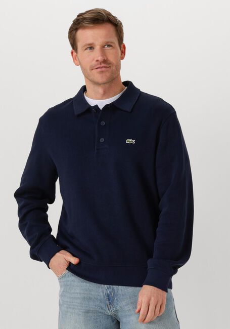Donkerblauwe LACOSTE Trui CLASSIC FIT POLO COLLAR RIBBED POLO - large