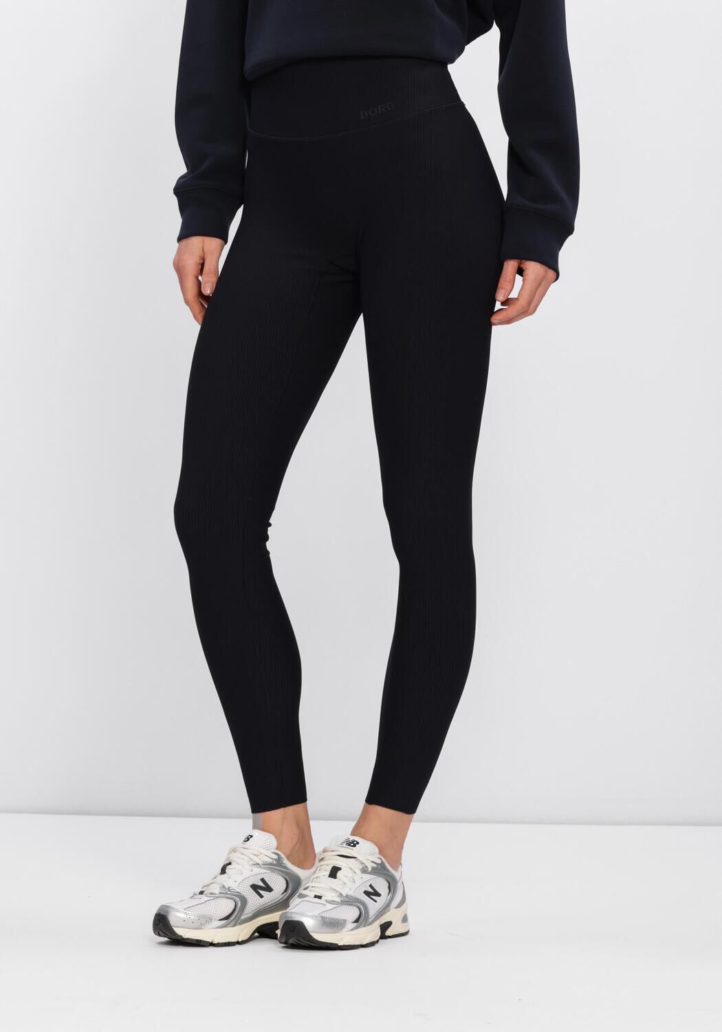 Zwarte BJORN BORG Broeken STUDIO RIBBED TIGHTS - large