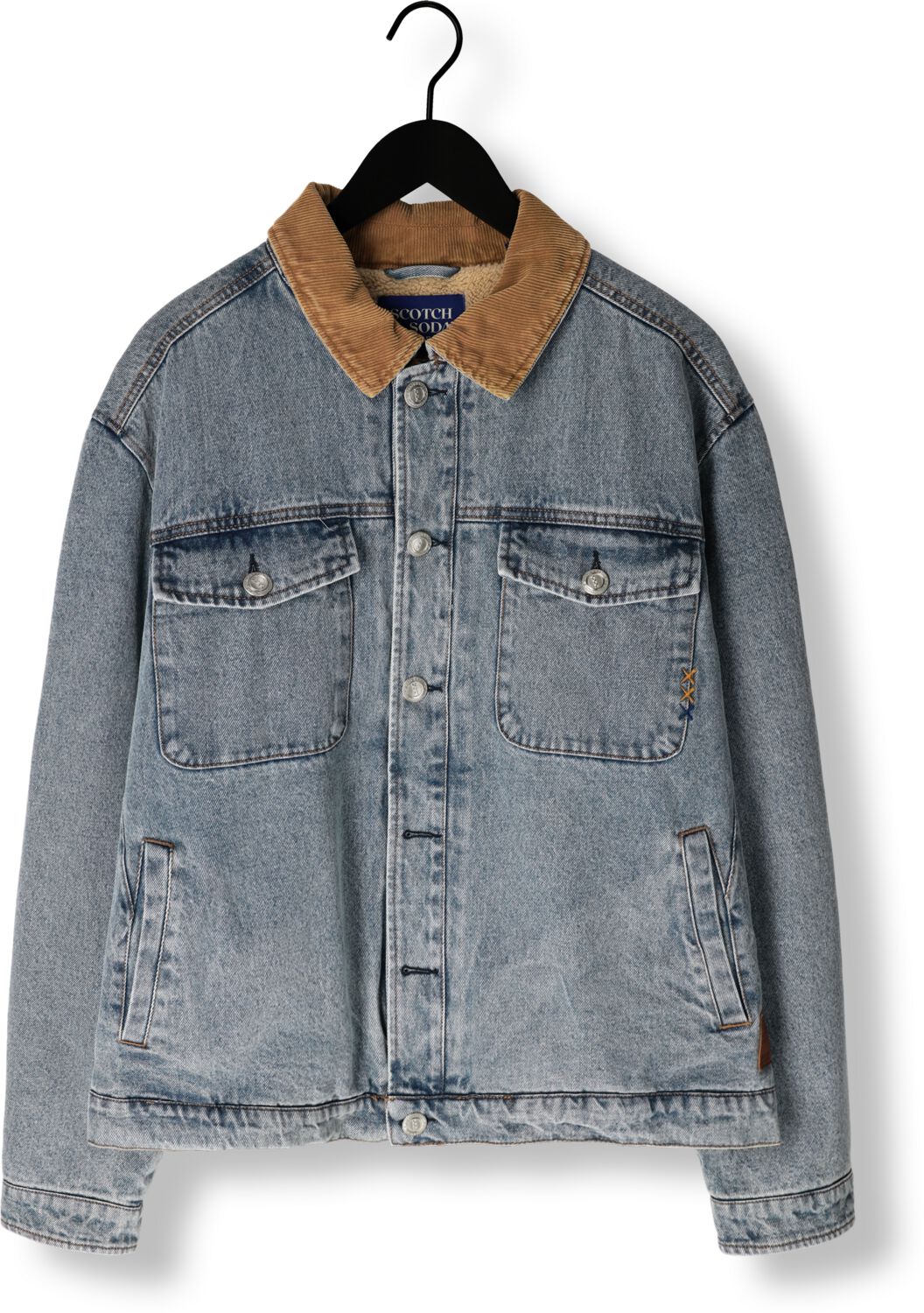 SCOTCH & SODA Heren Jassen Cord Collar Indigo Teddy Jacke Blauw