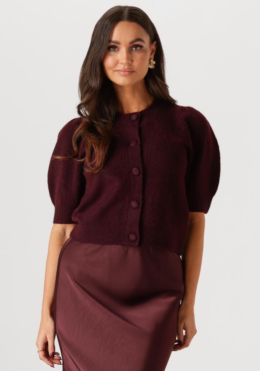 NEO NOIR Dames Truien & Vesten Trudy Knit Cardigan Bordeaux