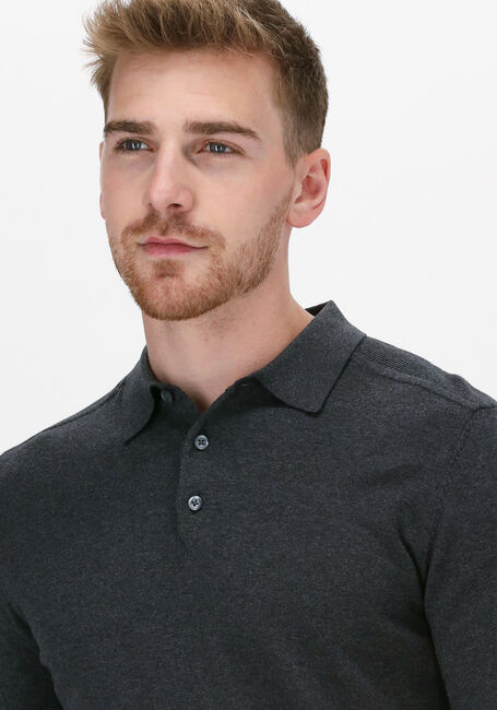 Grijze SELECTED HOMME Polo SLHBERG LS KNIT POLO NECK B NO - large