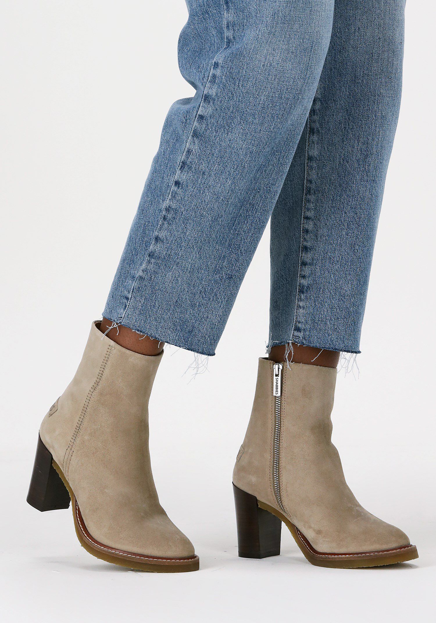 Taupe SHABBIES Enkellaarsjes 183020259 | Omoda