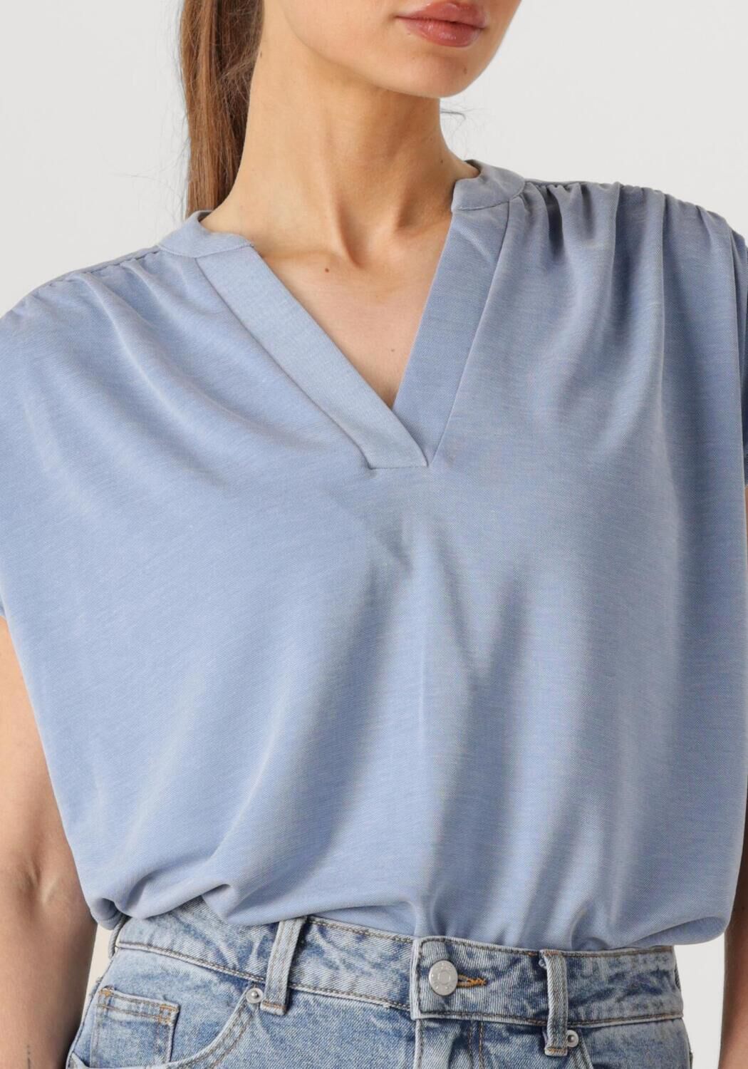 MINUS Dames Tops & T-shirts Fiba Modal T-shirt Lichtblauw