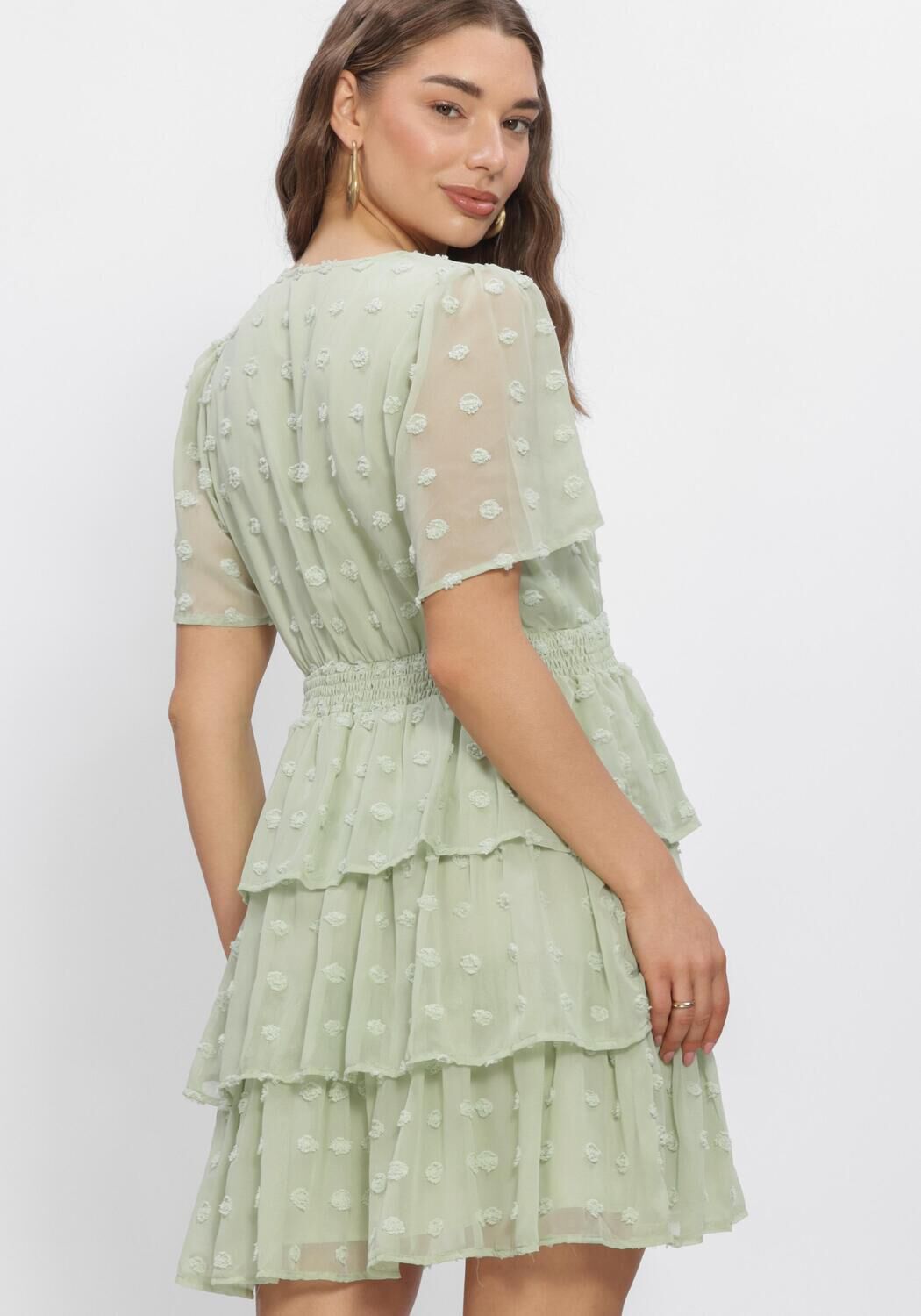 Groene Y.A.S. Jurken YASDOTTIE SS DRESS - large