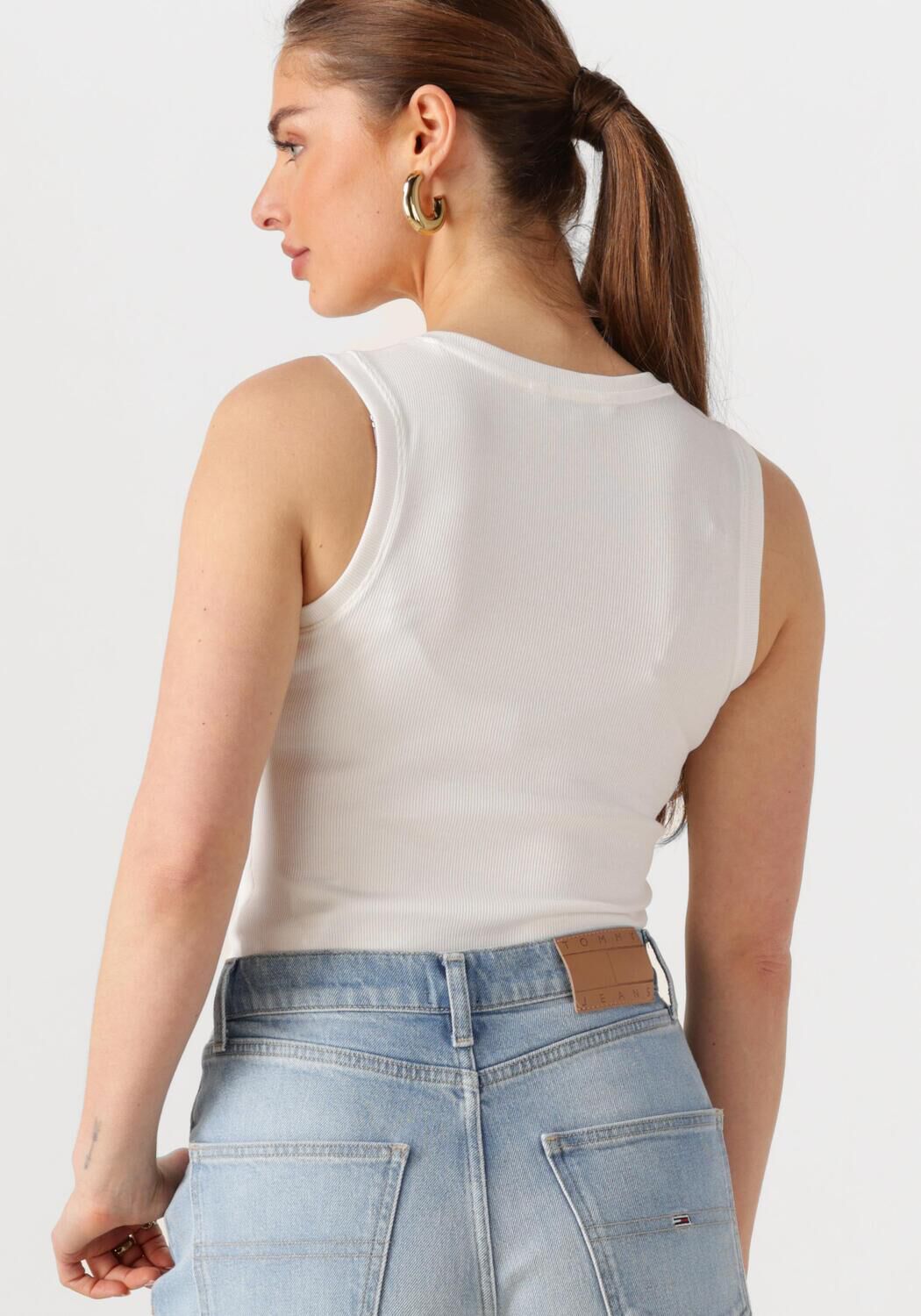 TOMMY JEANS Dames Tops & T-shirts Tjw Essential Rib Tank Ext Wit