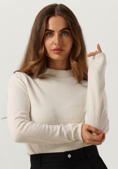 Ecru VANILIA Coltrui SHEER CASHMERE ROLLNECK - large