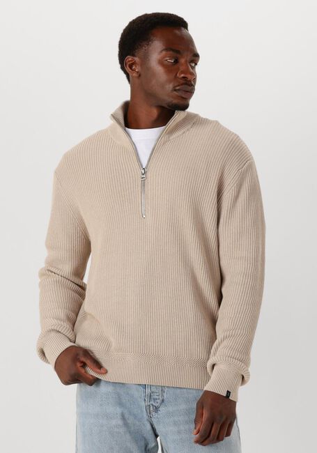 Beige BUTCHER OF BLUE Trui GALWAY HALF ZIP - large