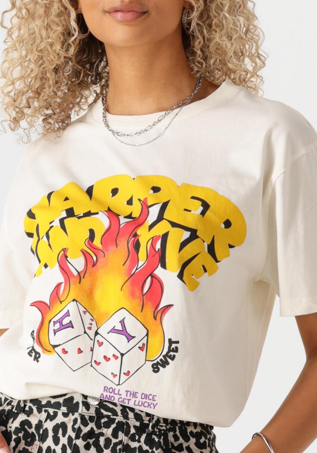 HARPER & YVE Dames Tops & T-shirts Rollthedice-ss Wit