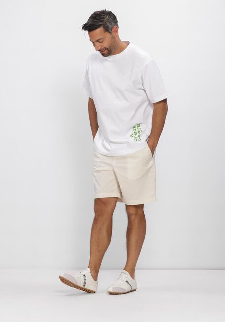 Witte LACOSTE T-shirt RELAXED FIT PRINTED HEAVY COTTON T-SHIRT - large