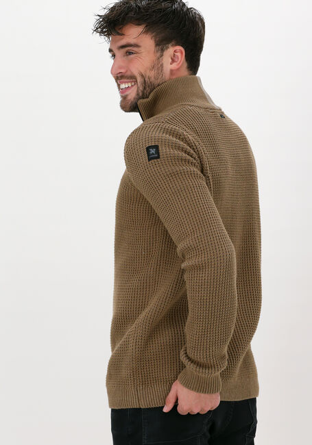 Beige VANGUARD Trui HALF ZIP COLLAR COTTON ARCRYLI - large