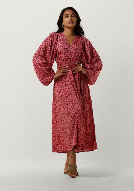 Roze SISSEL EDELBO Midi jurk AMBRIOSIA WRAP DRESS - large