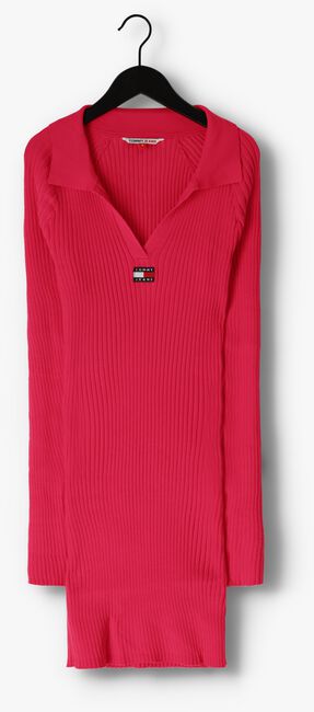 Roze TOMMY JEANS Mini jurk TJW COLLAR BADGE SWEATER DRESS - large