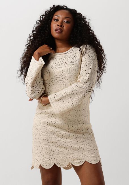 Gebroken wit OBJECT Mini jurk OBJRAY L/S KNIT DRESS - large