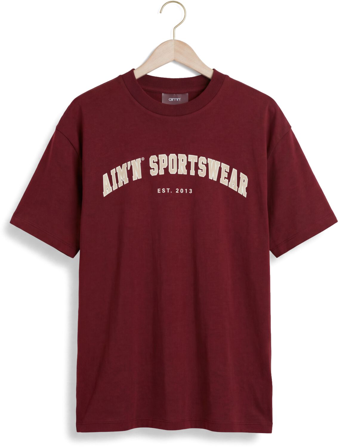 AIM'N Dames Tops & T-shirts Varsity Boyfriend T-shirt Bordeaux