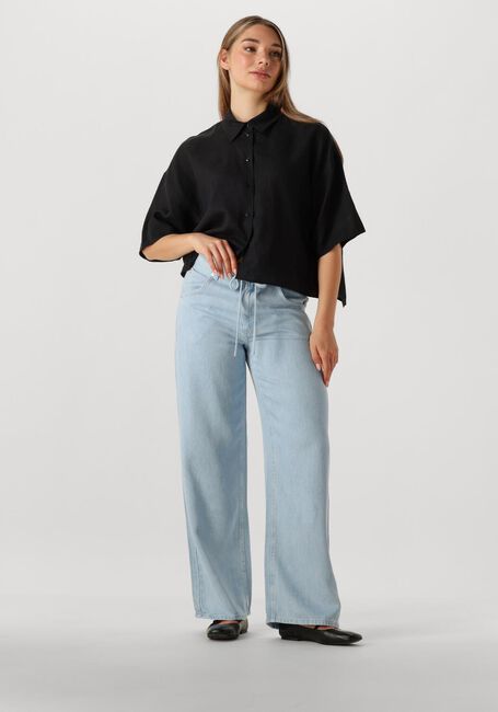 Lichtblauwe SECOND FEMALE Wijde broek IRVIN DENIM JEANS - large