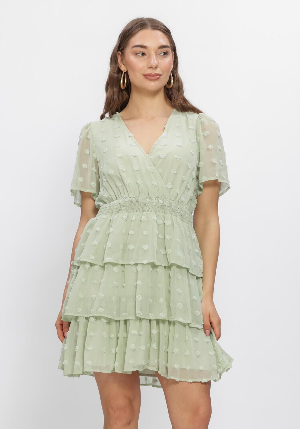 Groene Y.A.S. Jurken YASDOTTIE SS DRESS - large