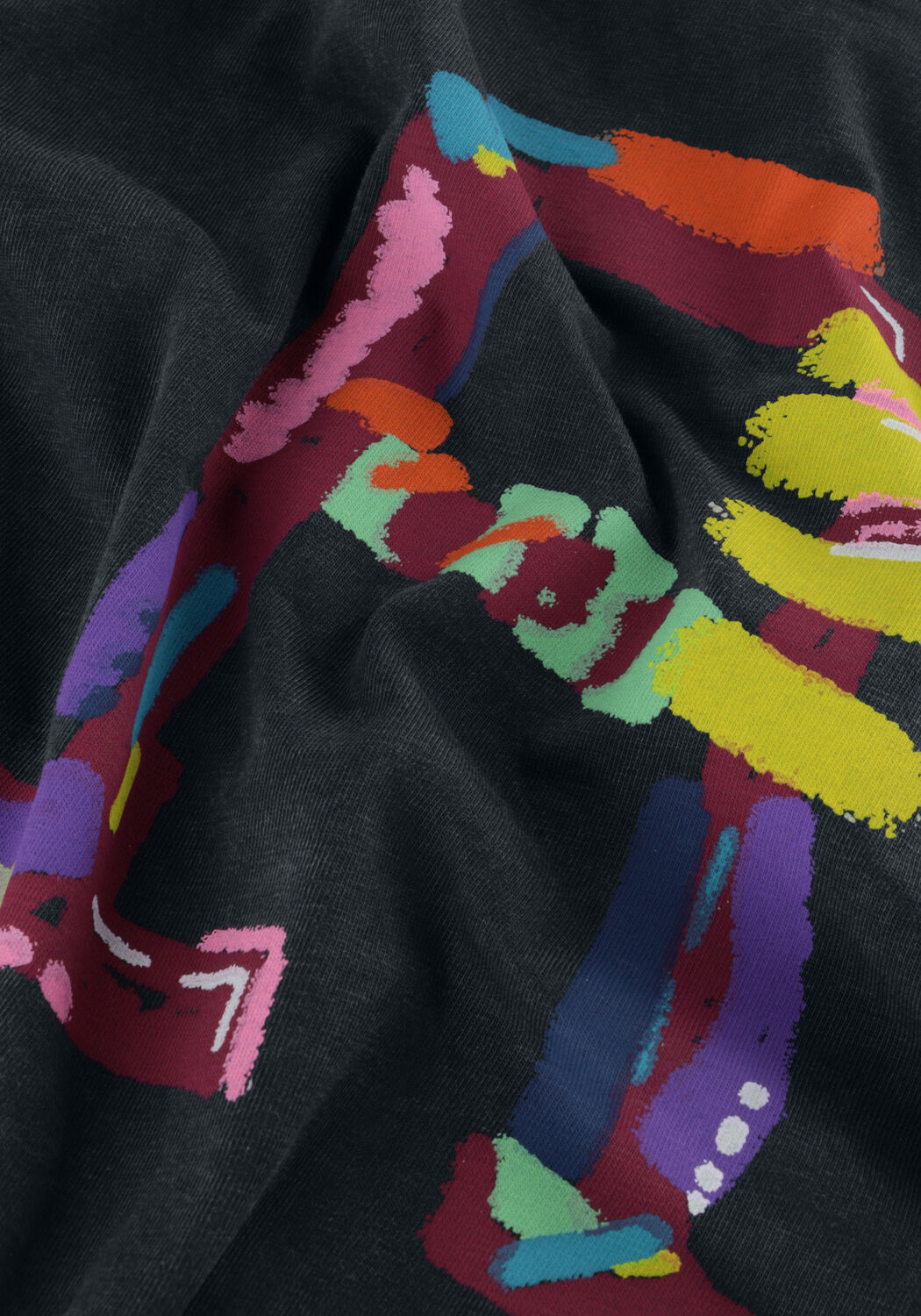 Zwarte ALIX MINI T-shirt KNITTED A PRINT T-SHIRT - large