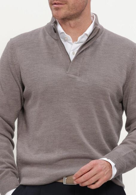 Taupe STEFANO LAURAN Trui DOUBLE KNIT ZIP - large