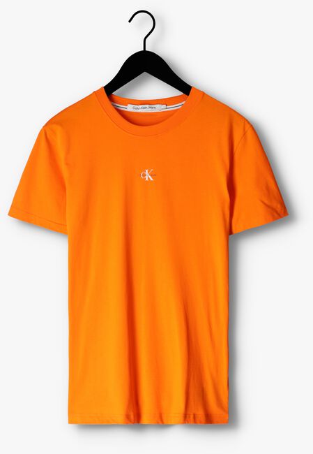 Oranje CALVIN KLEIN T-shirt MICRO MONOLGO TEE - large