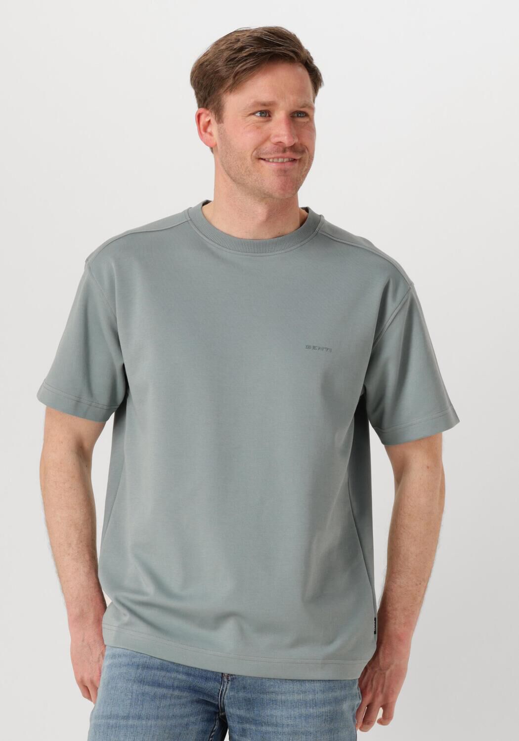 GENTI Heren Polo's & T-shirts T-shirt Ss J2025-1227 Groen