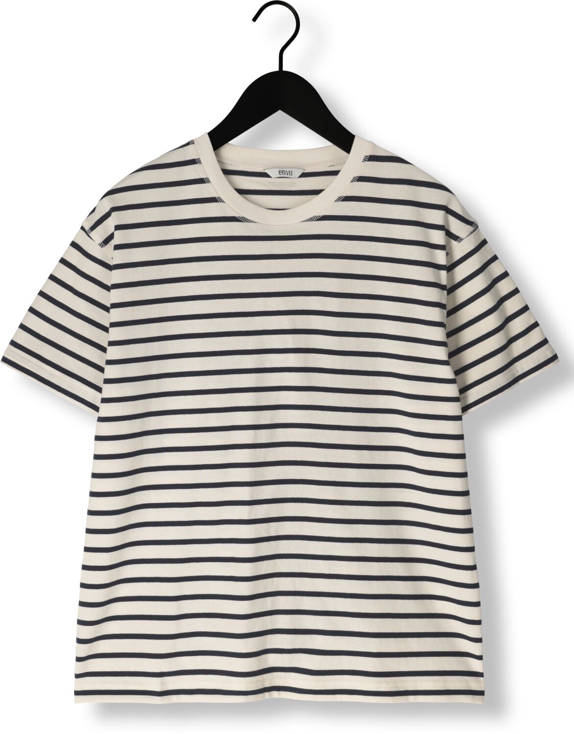 ENVII Dames Tops & T-shirts Enkulla Ss Stripe 5310 Blauw wit Gestreept