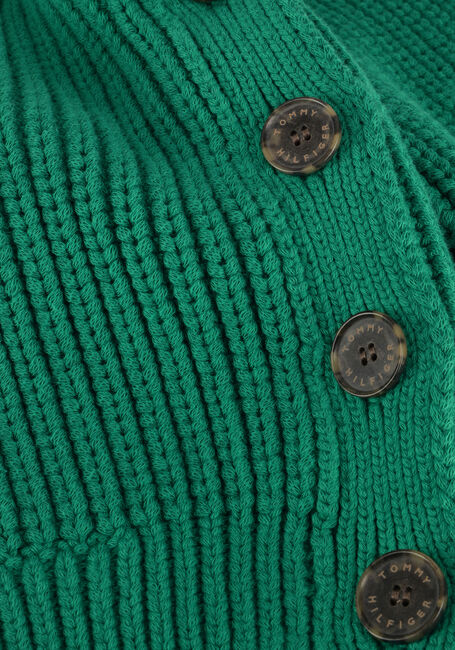 Groene TOMMY HILFIGER Trui ORG COTTON BUTTON C-NK SWEATER - large