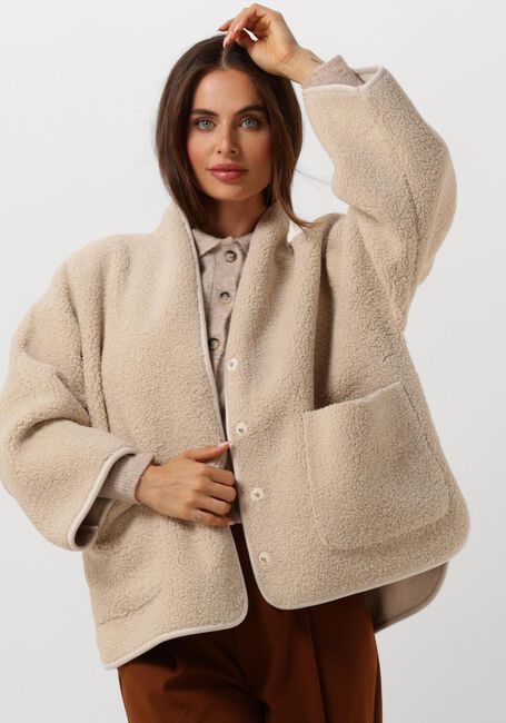 Zand KNIT-TED Leren jas JOKO - large