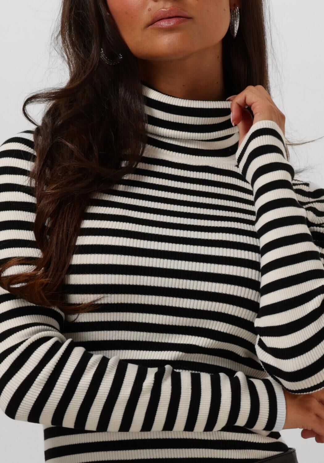 CALVIN KLEIN Dames Truien & Vesten Woven Label Roll Neck Sweater Wit