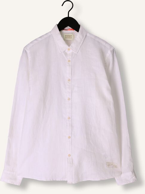 Witte SCOTCH & SODA Casual overhemd LINEN SHIRT WITH ROLL-UP Witte SCOTCH & SODA Casual overhemd LINEN SHIRT WITH ROLL-UP - large