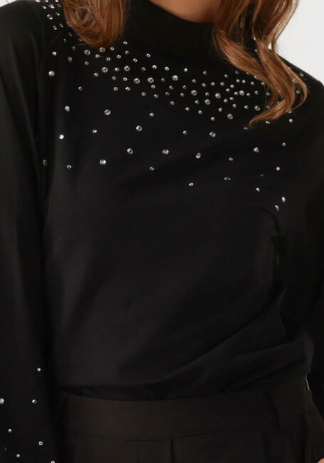 Zwarte JANSEN AMSTERDAM Tops & T-shirts V183 TURTLE RHINESTONES TOP - large