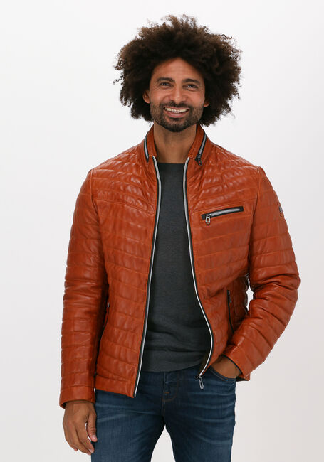 Oranje MILESTONE Leren jas DAMIANO - large