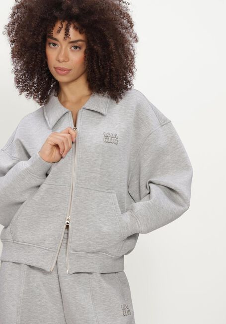 Grijze THE LOLA CLUB Sweater LOIS ZIP THROUGH - large