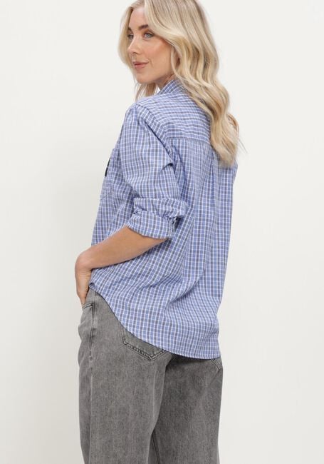 Blauwe HAUTE L'AMITI&Eacute; Blouses CONTRAST COLOR CHECK SHIRT - large