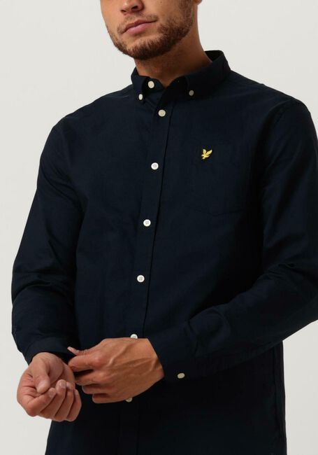 Donkerblauwe LYLE & SCOTT Casual overhemd REGULAR FIT LIGHT WEIGHT OXFORD SHIRT - large