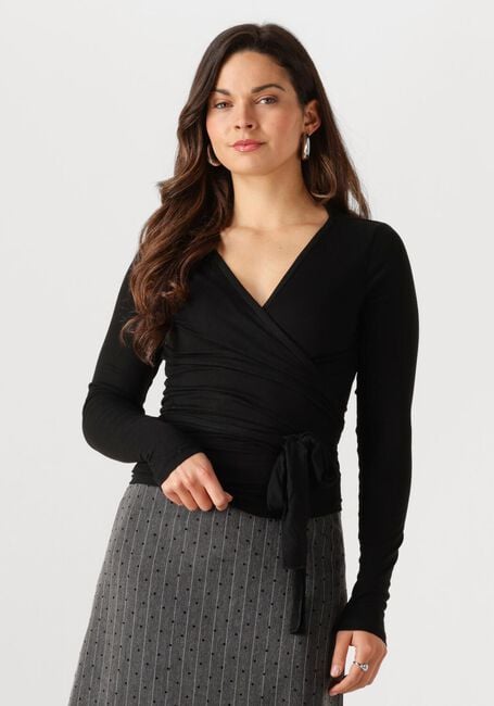 Zwarte NEO NOIR Vest NIA JERSEY WRAP BLOUSE - large