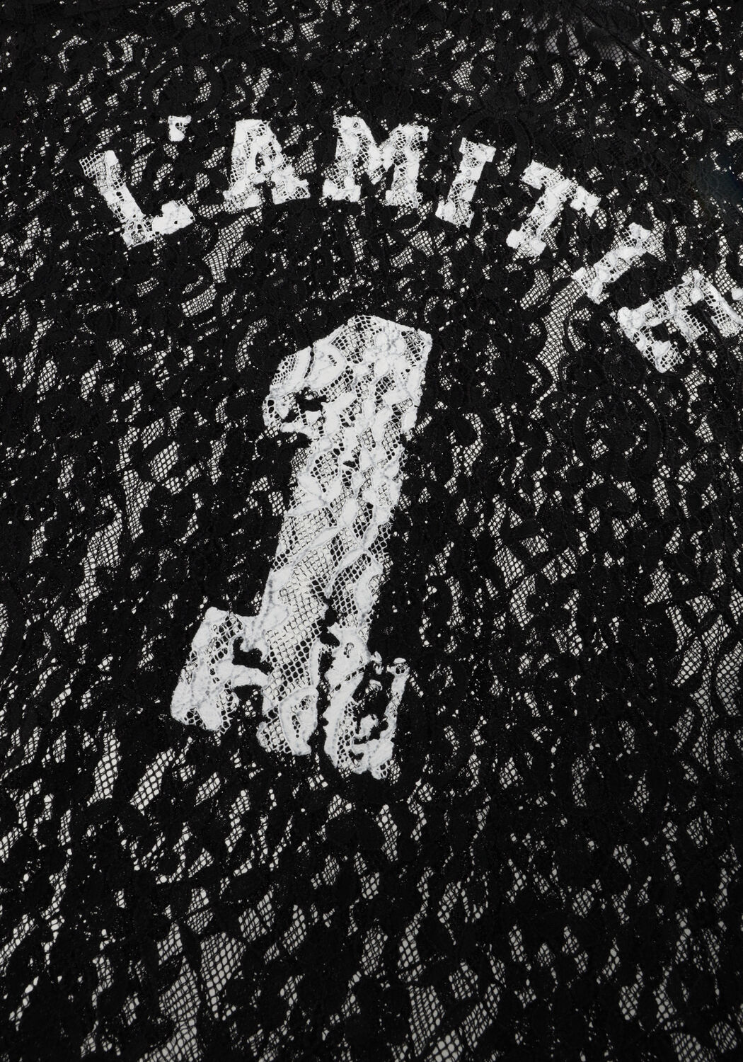 Zwarte HAUTE L'AMITI&Eacute; Top LACE LS FOOTBALL BLOUSE - large