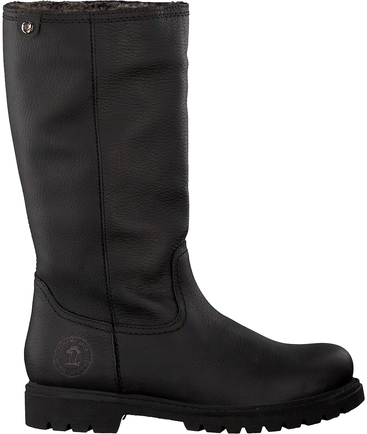 Zwarte PANAMA JACK Lange laarzen BAMBINA B60 | Omoda Panama Jack Panama jack Laars in zwart leer gevoerd online