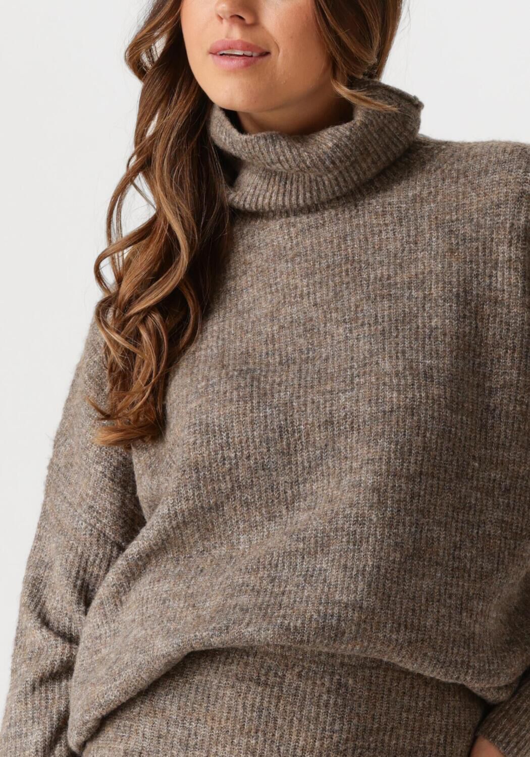 YDENCE Dames Truien & Vesten Knitted Sweater Lil Taupe