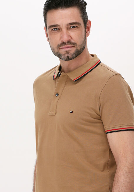 Khaki TOMMY HILFIGER Polo TIPPED HILFIGER PLACKET SLM POLO - large