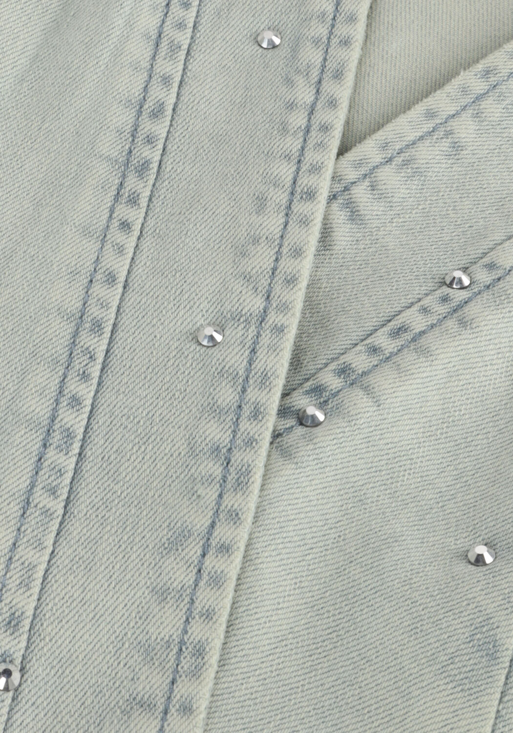 Lichtblauwe INDIAN BLUE JEANS Gilet DENIM GILET FANCY - large