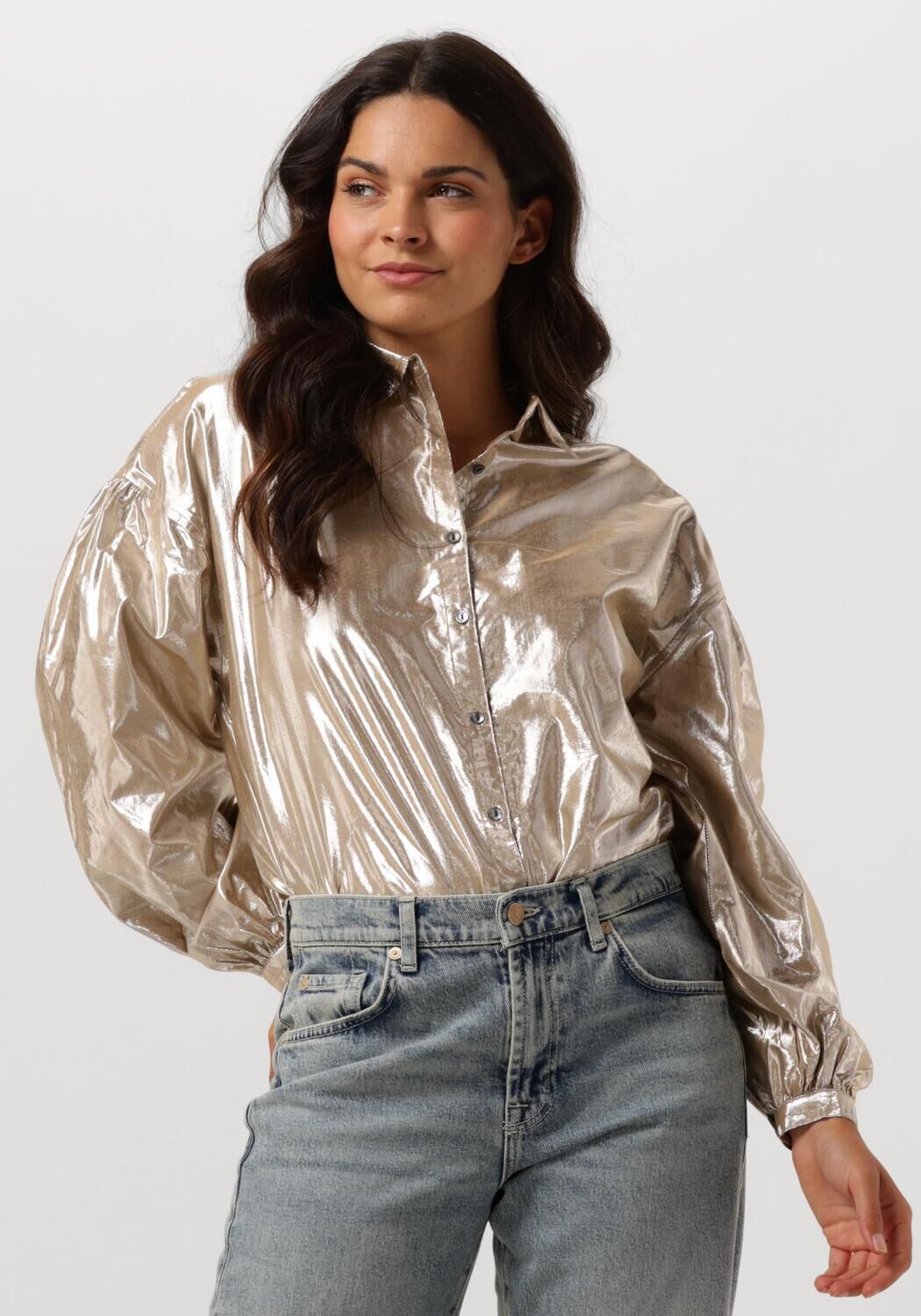 RUBY TUESDAY Dames Blouses Isai Big Shirt Gathering Sleeves Goud