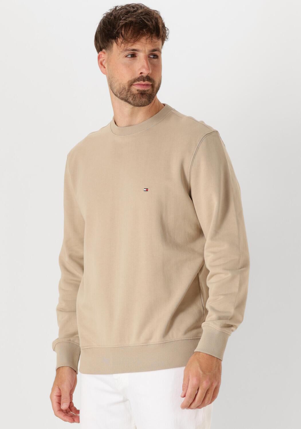 TOMMY HILFIGER Heren Truien & Vesten Essential Terry Crewneck Khaki