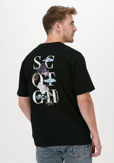 Zwarte SCOTCH & SODA T-shirt 163976 - GRAPHIC LOGO RELAXED- - large