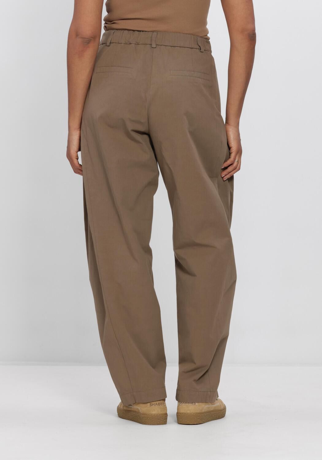 Taupe SUMMUM Wijde broek TROUSERS BARREL FIT COTTON - large