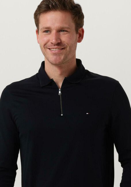Donkerblauwe TOMMY HILFIGER Trui ZIP DRESS CASUAL SLIM LS POLO - large